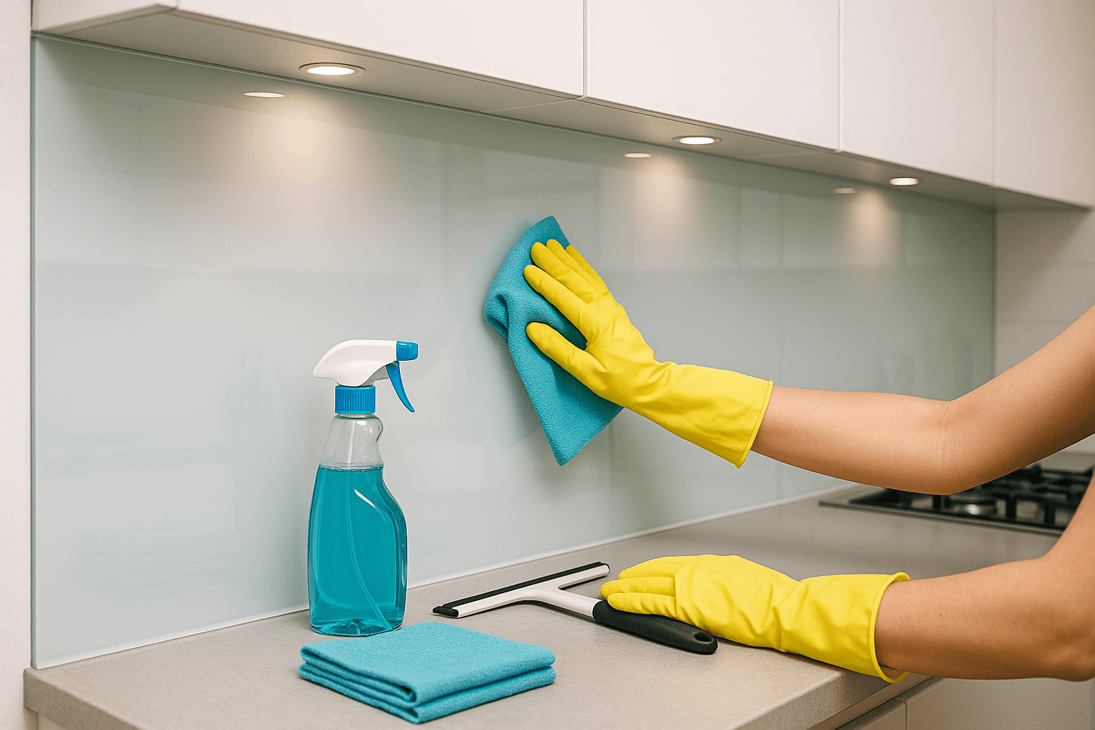 So einfach lässt sich eine Glasrückwand reinigen!