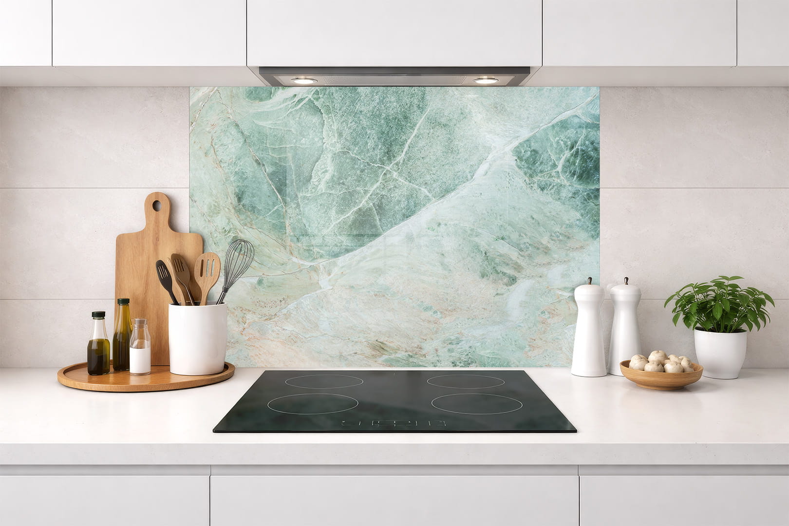 Spritzschutz – türkiser Marmor