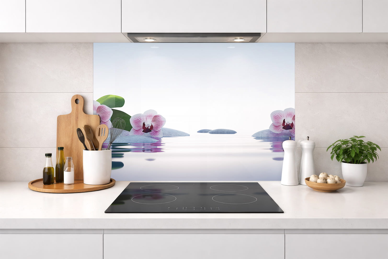 Spritzschutz – Orchideen im See