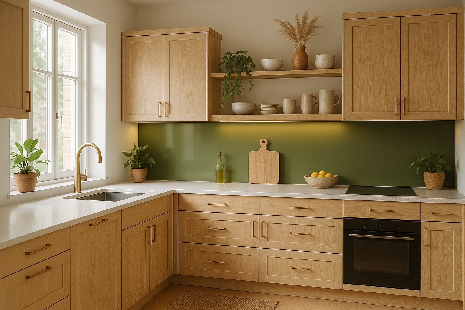 Küchenrückwand RAL 6003 Olivgrün