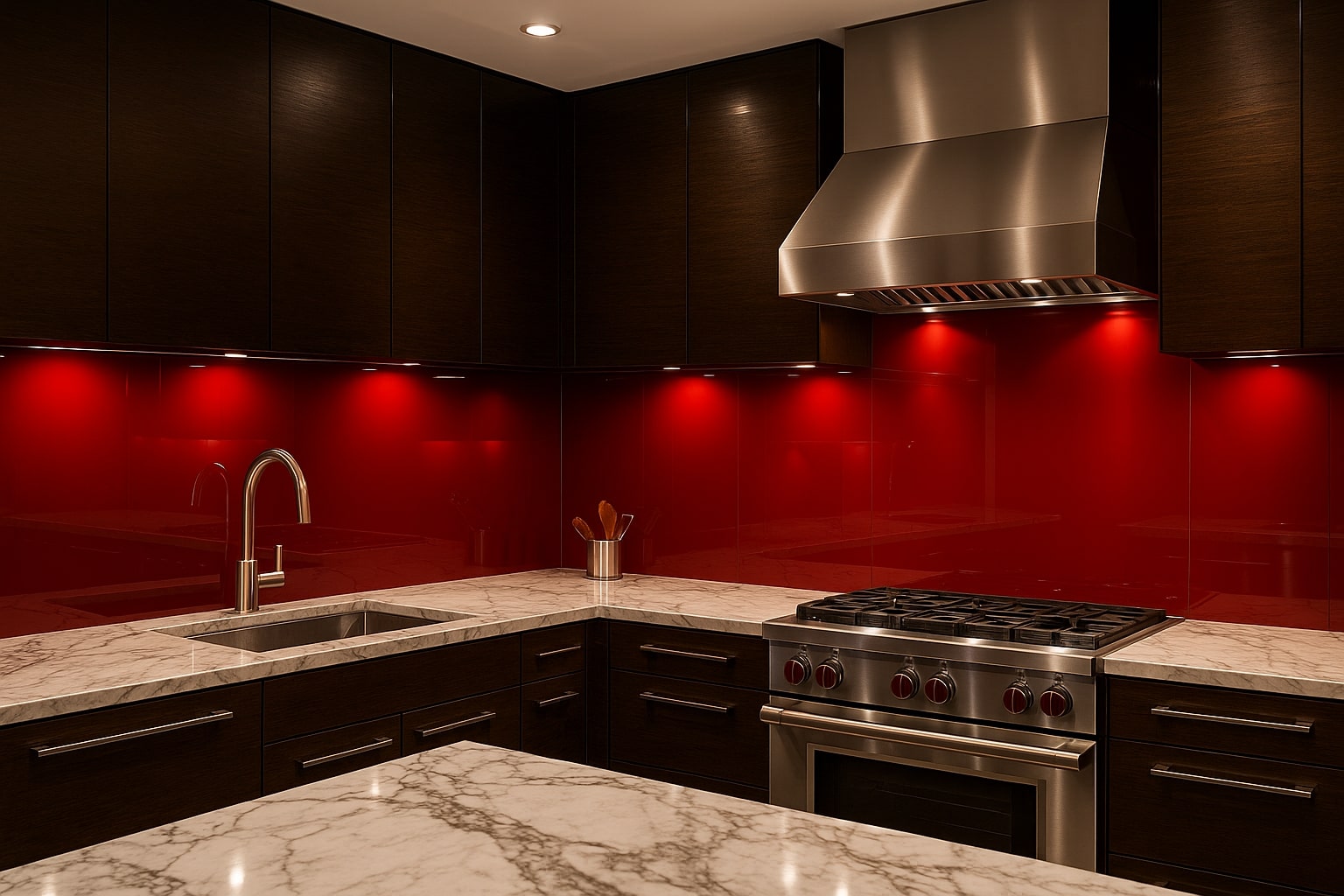 Küchenrückwand RAL 3001 Signalrot