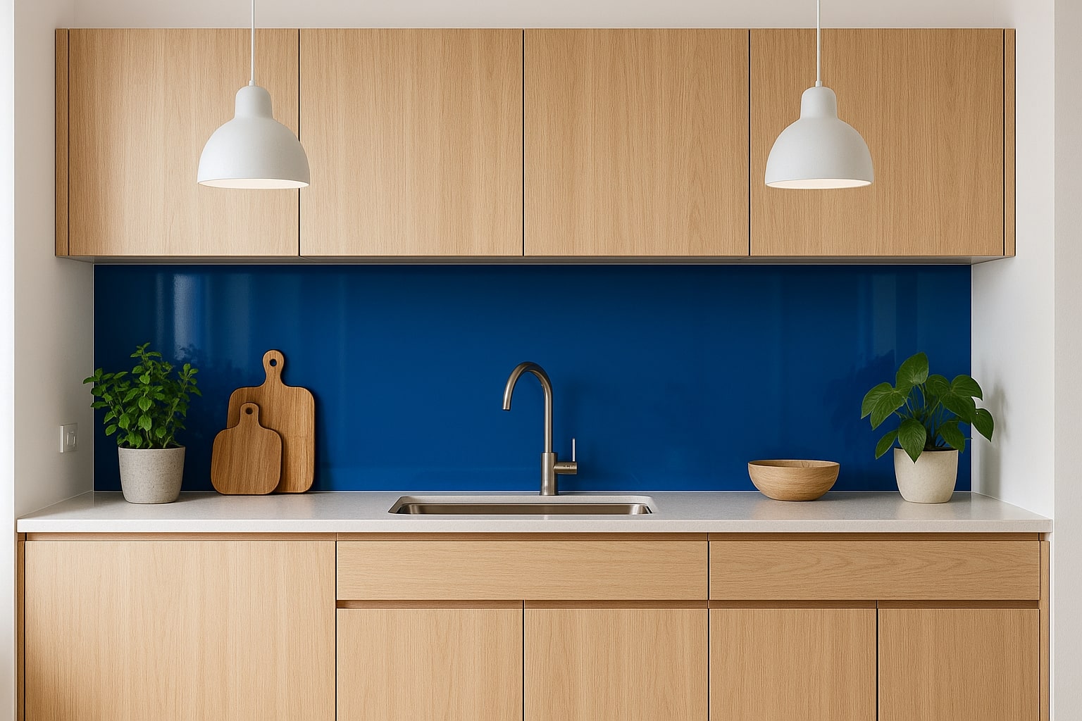 Küchenrückwand RAL 5005 Signalblau