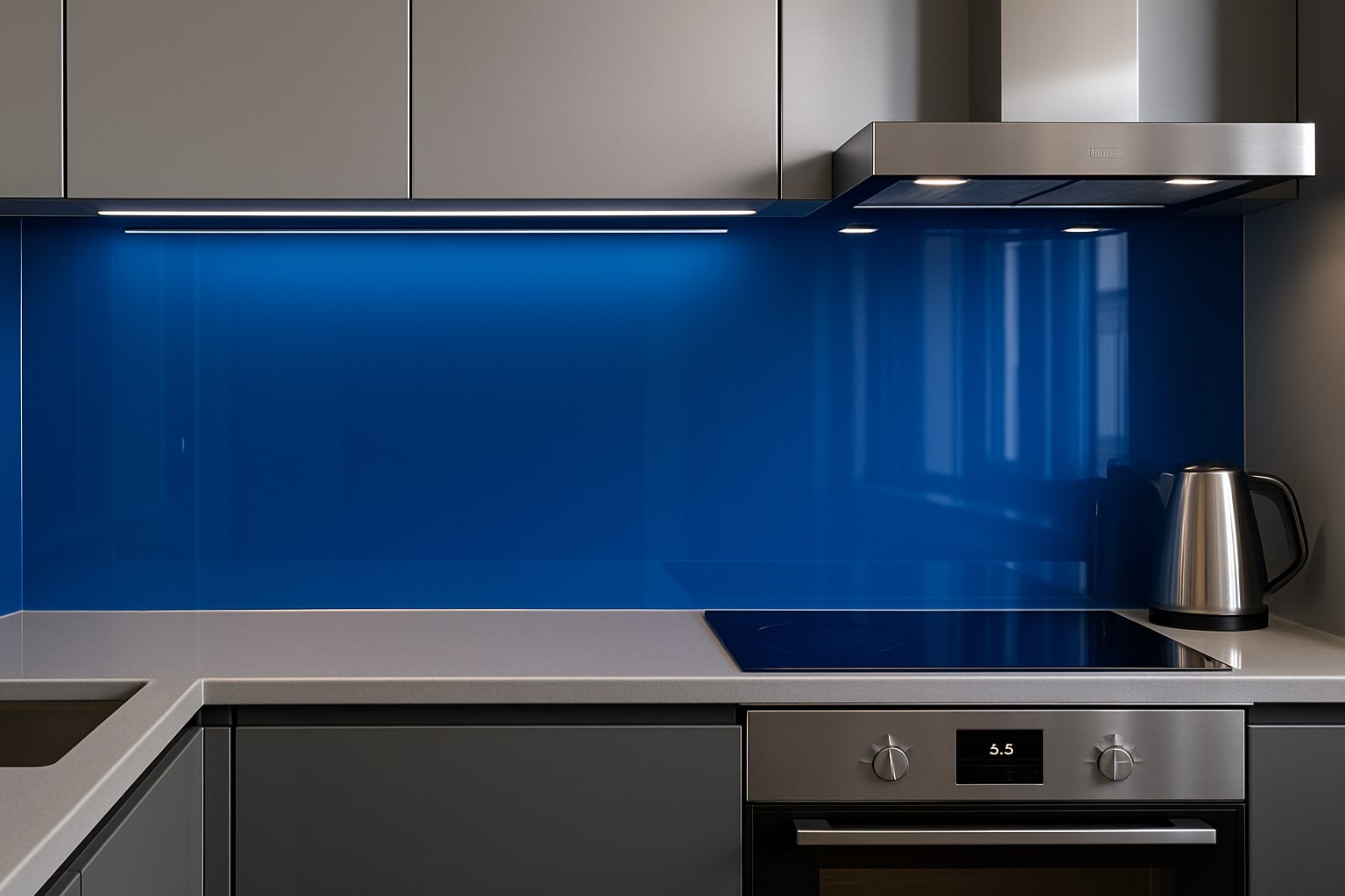 Küchenrückwand RAL 5005 Signalblau