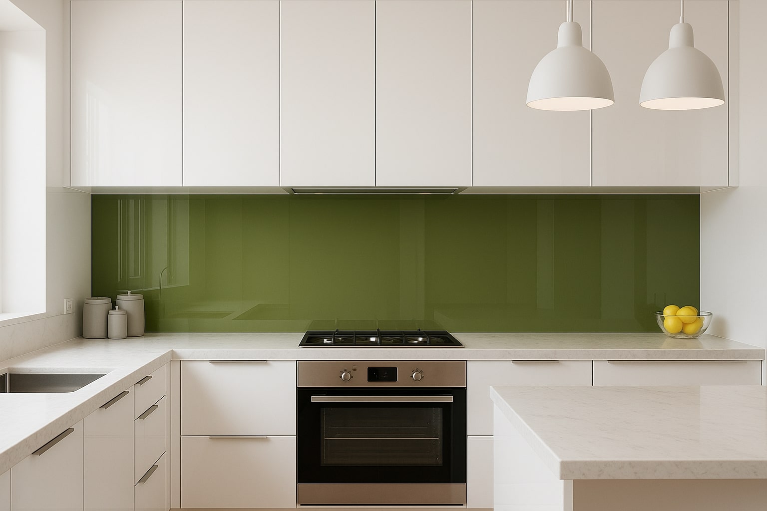 Küchenrückwand RAL 6003 Olivgrün