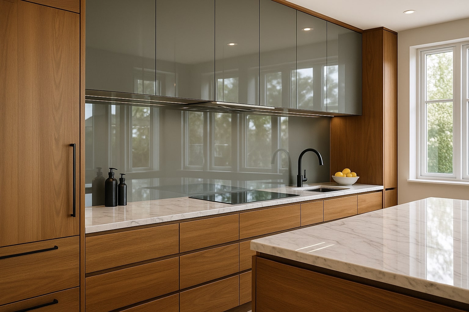 Küchenrückwand RAL 7030 Steingrau