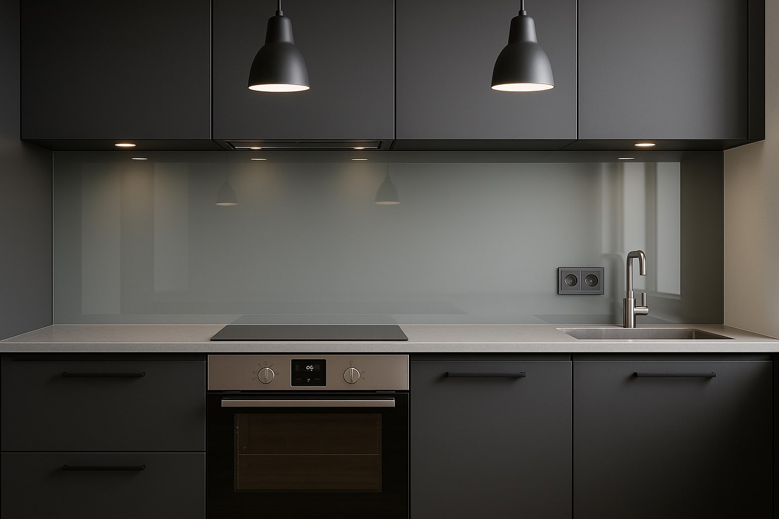 Küchenrückwand RAL 7030 Steingrau