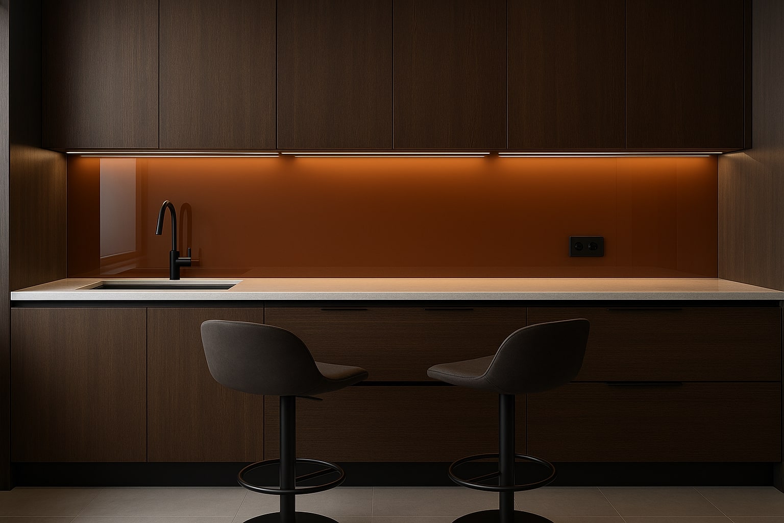 Küchenrückwand RAL 8004 Kupferbraun