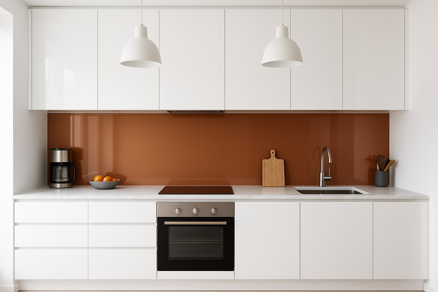 Küchenrückwand RAL 8004 Kupferbraun