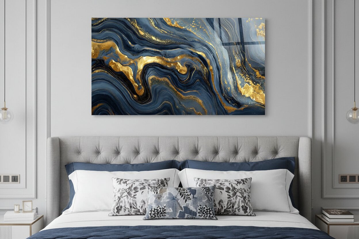 Glasbild - Goldene Strömung