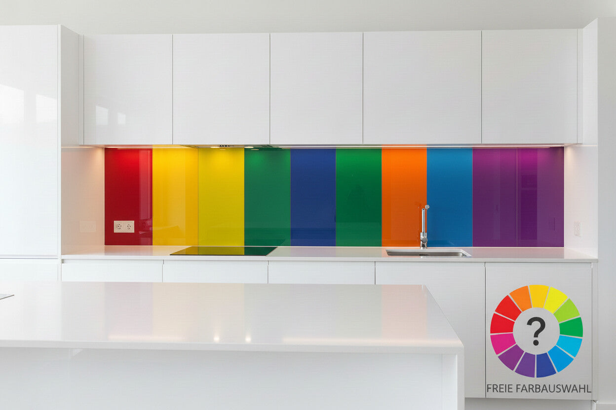 einfarbige Küchenrückwand nach Wunschfarbe