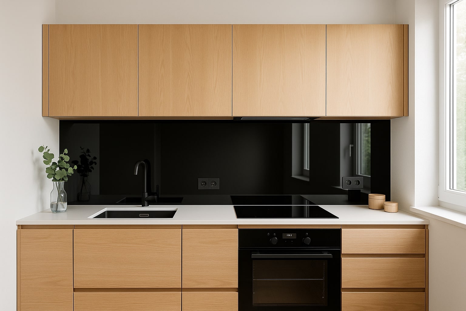 Küchenrückwand RAL 9005 Tiefschwarz