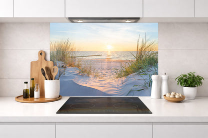 Spritzschutz – Sonnenuntergang an der Ostsee