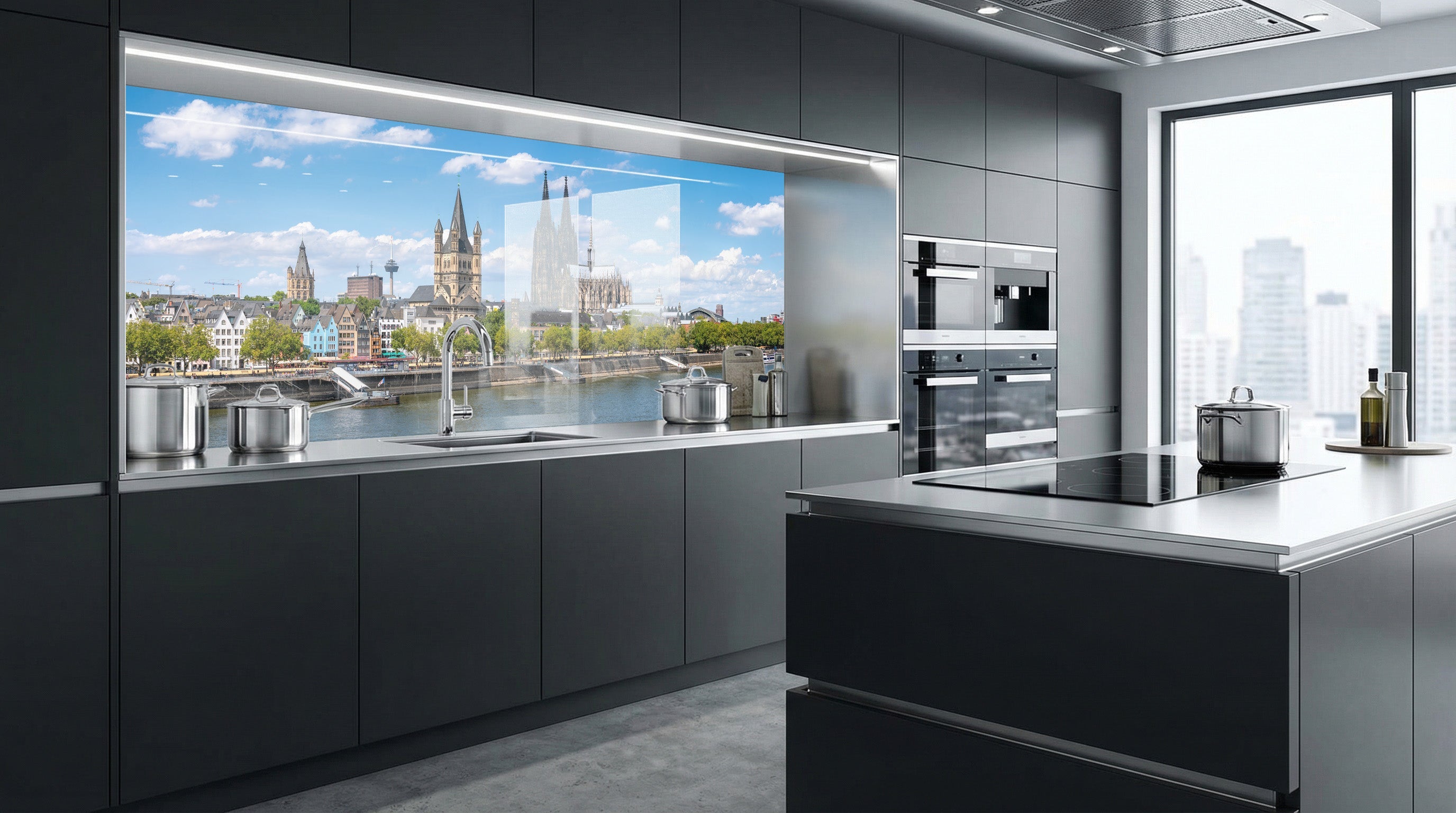 Küchenrückwand – Skyline Köln Rhein Ufer – Ansicht 5