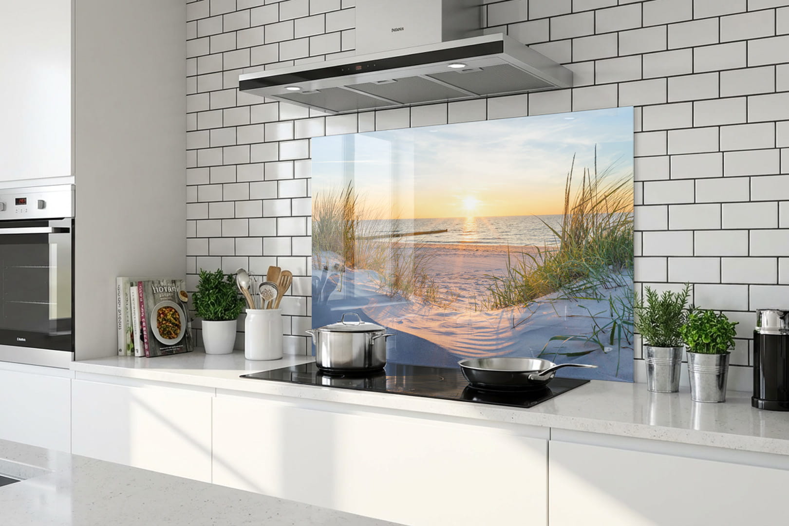 Spritzschutz – Sonnenuntergang an der Ostsee