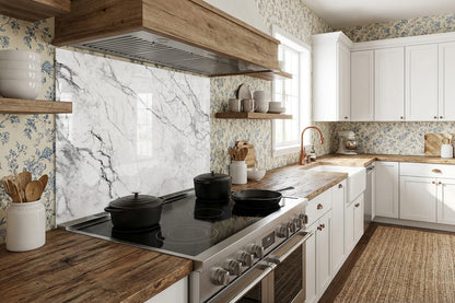 Spritzschutz – weißer Marmor mit schwarzen Adern