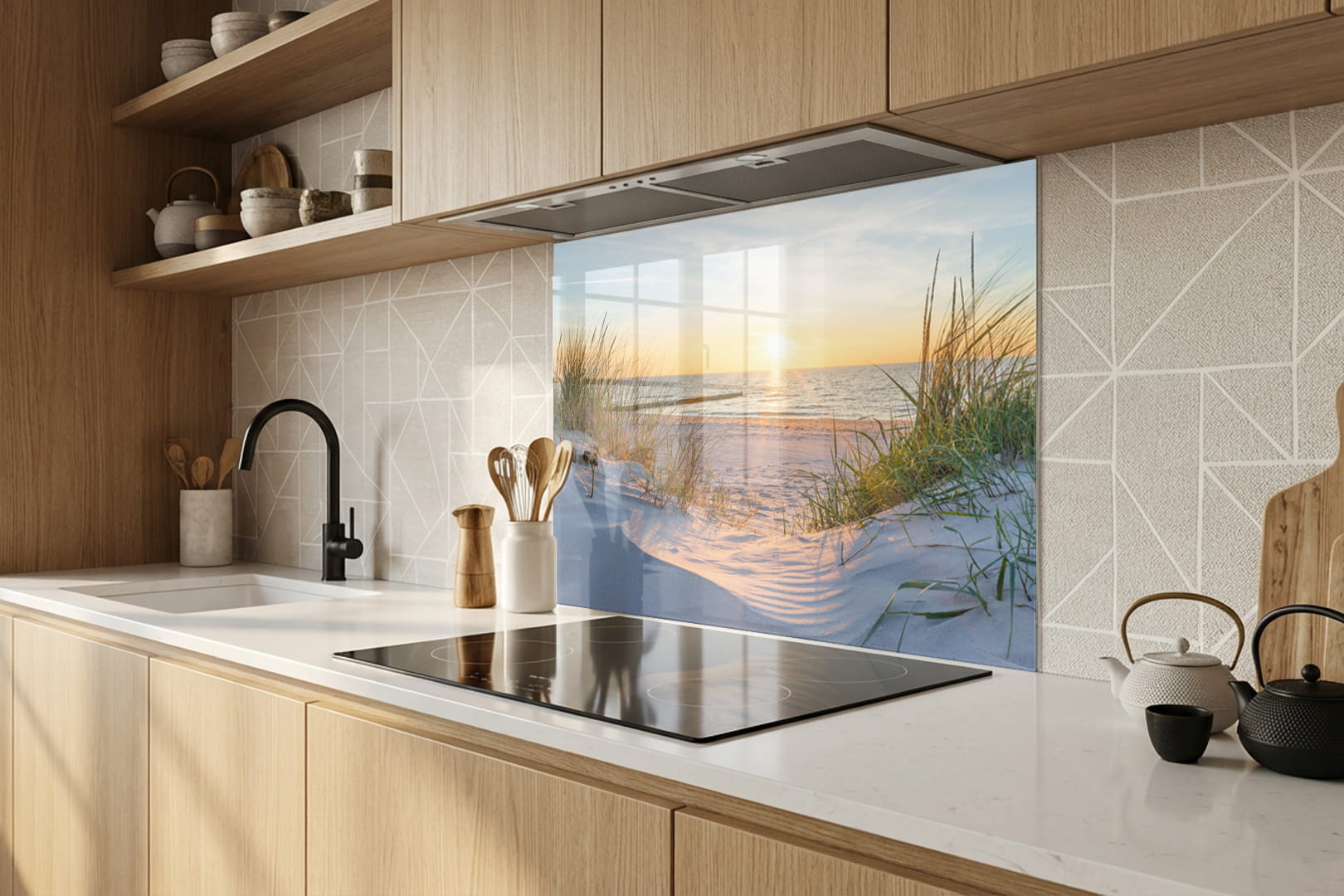 Spritzschutz – Sonnenuntergang an der Ostsee