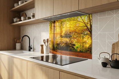 Spritzschutz – goldener Herbstwald