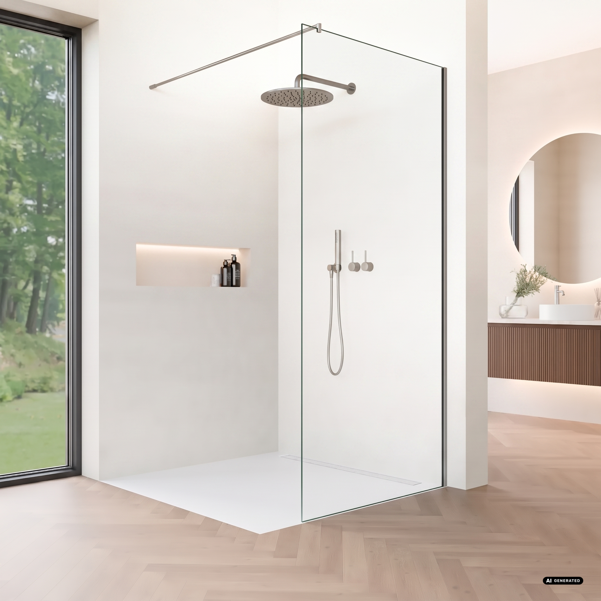Walk-In Dusche 8 mm Klarglas