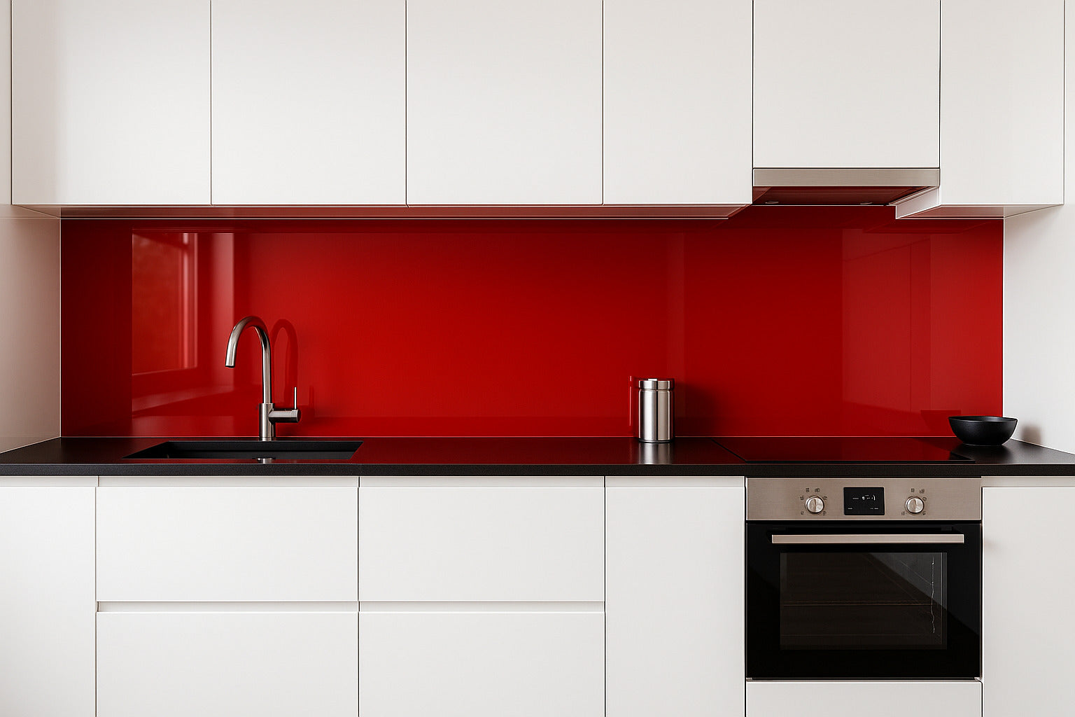 einfarbige Küchenrückwand nach Wunschfarbe