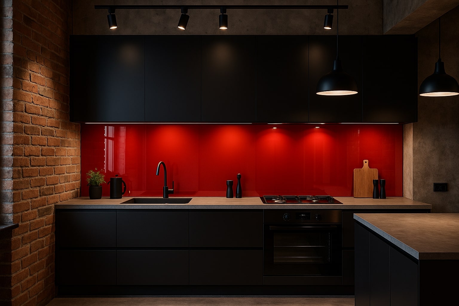 Küchenrückwand RAL 3001 Signalrot