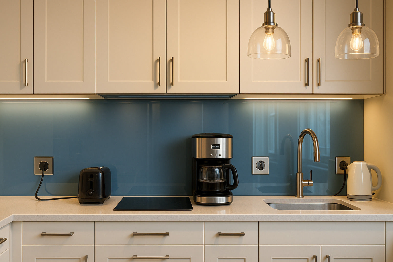 Küchenrückwand RAL 5014 Taubenblau