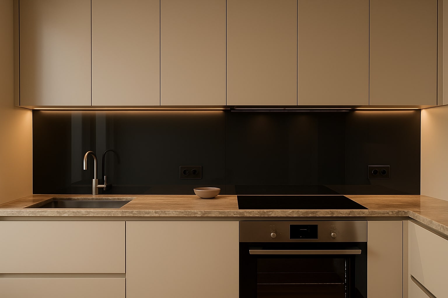 Küchenrückwand RAL 7021 Schwarzgrau