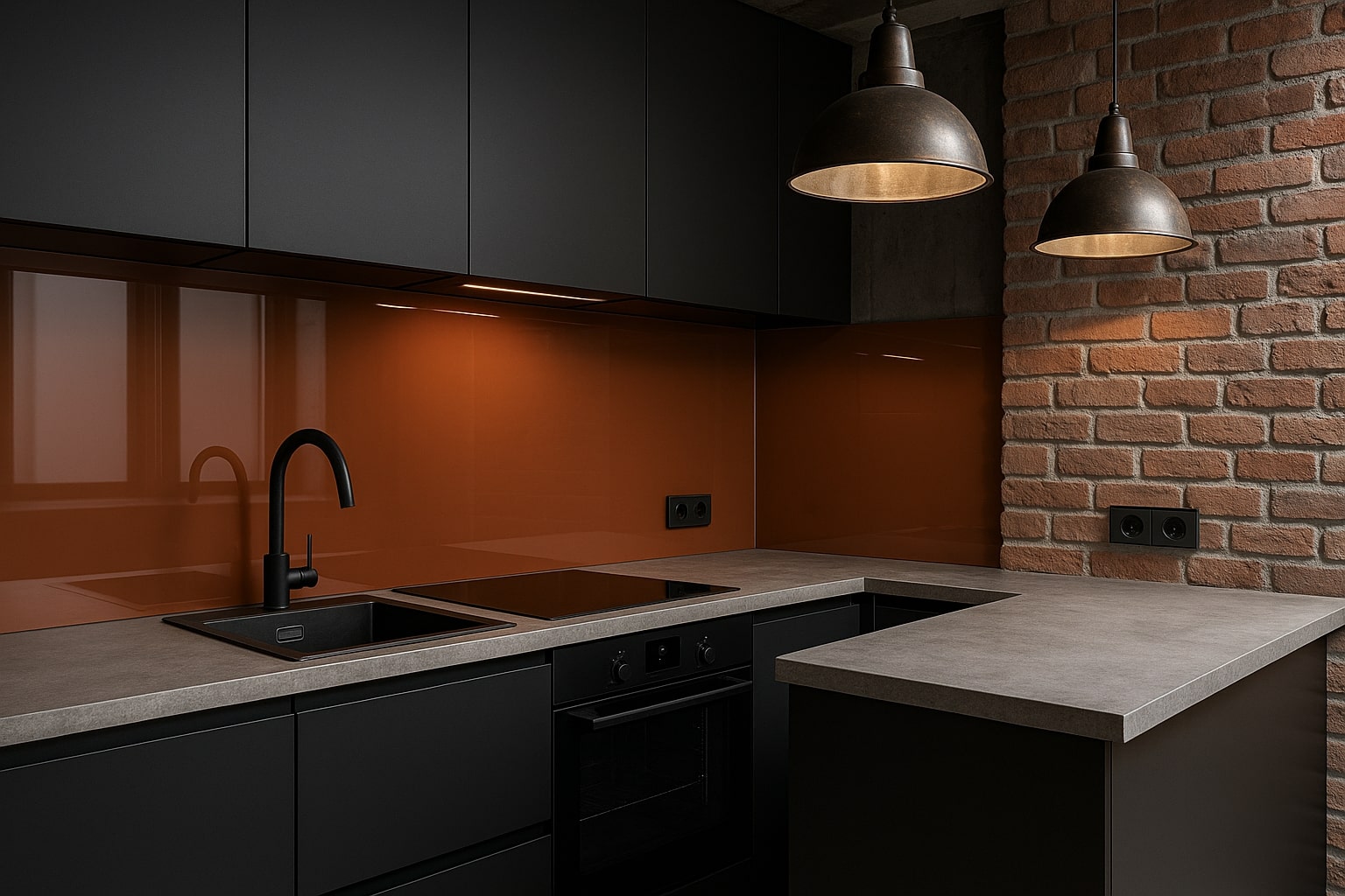 Küchenrückwand RAL 8004 Kupferbraun