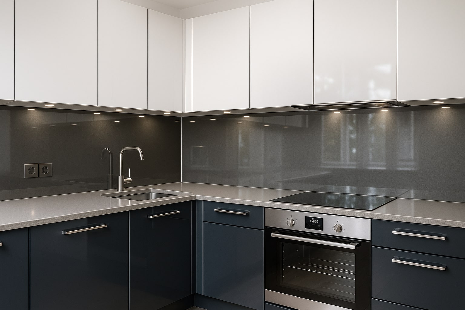 Küchenrückwand RAL 9007 Graualuminium