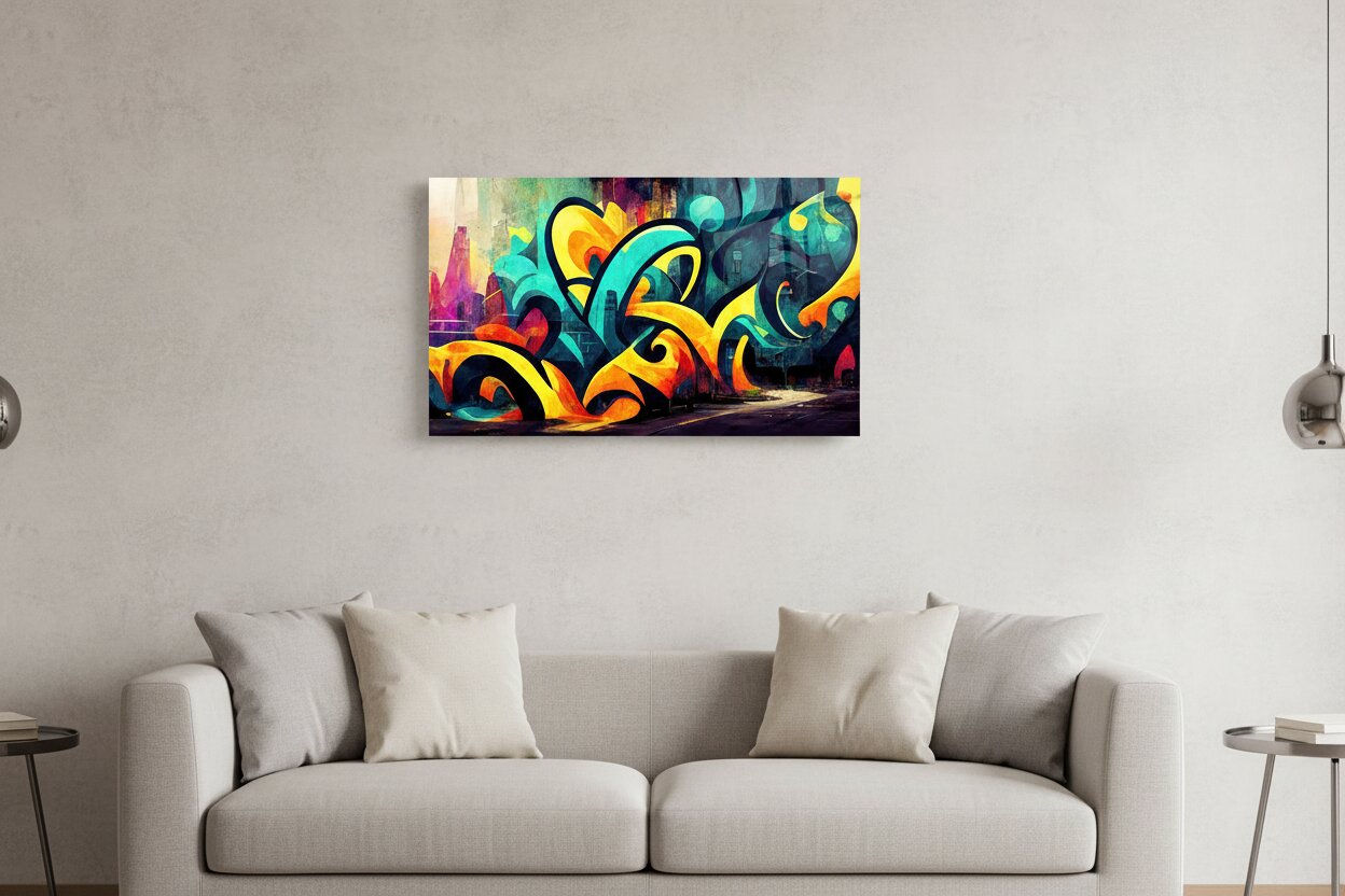 Glasbild - Graffiti
