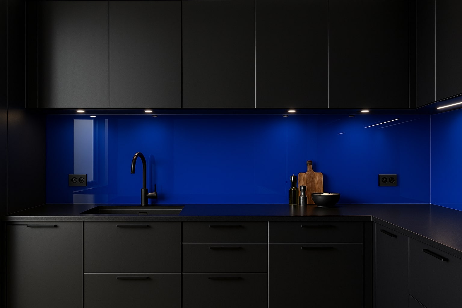Küchenrückwand RAL 5002 Ultramarinblau