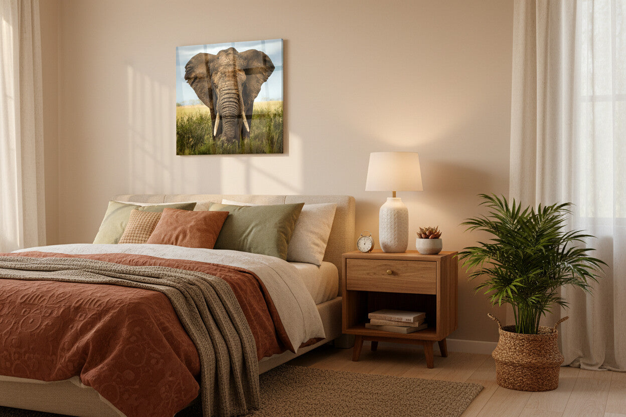Glasbild Elefant