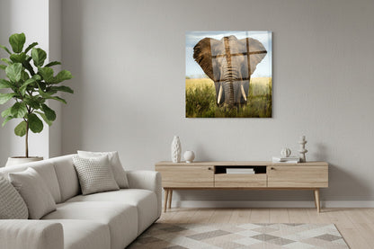 Glasbild Elefant
