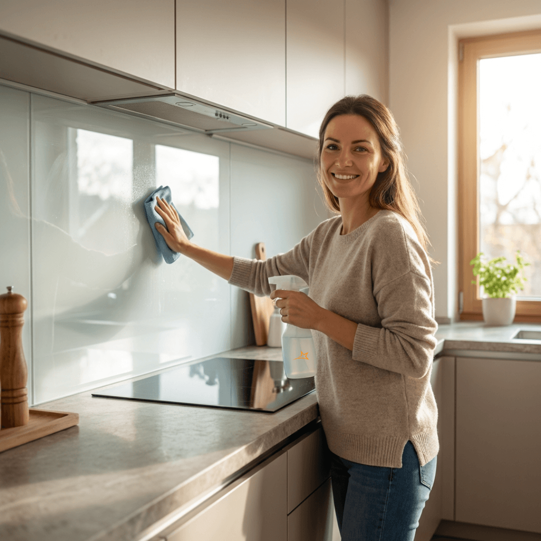 Glasrückwände in der Küche kinderleicht reinigen