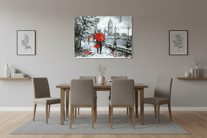 Glasbild - London im Regen