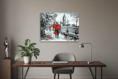 Glasbild - London im Regen