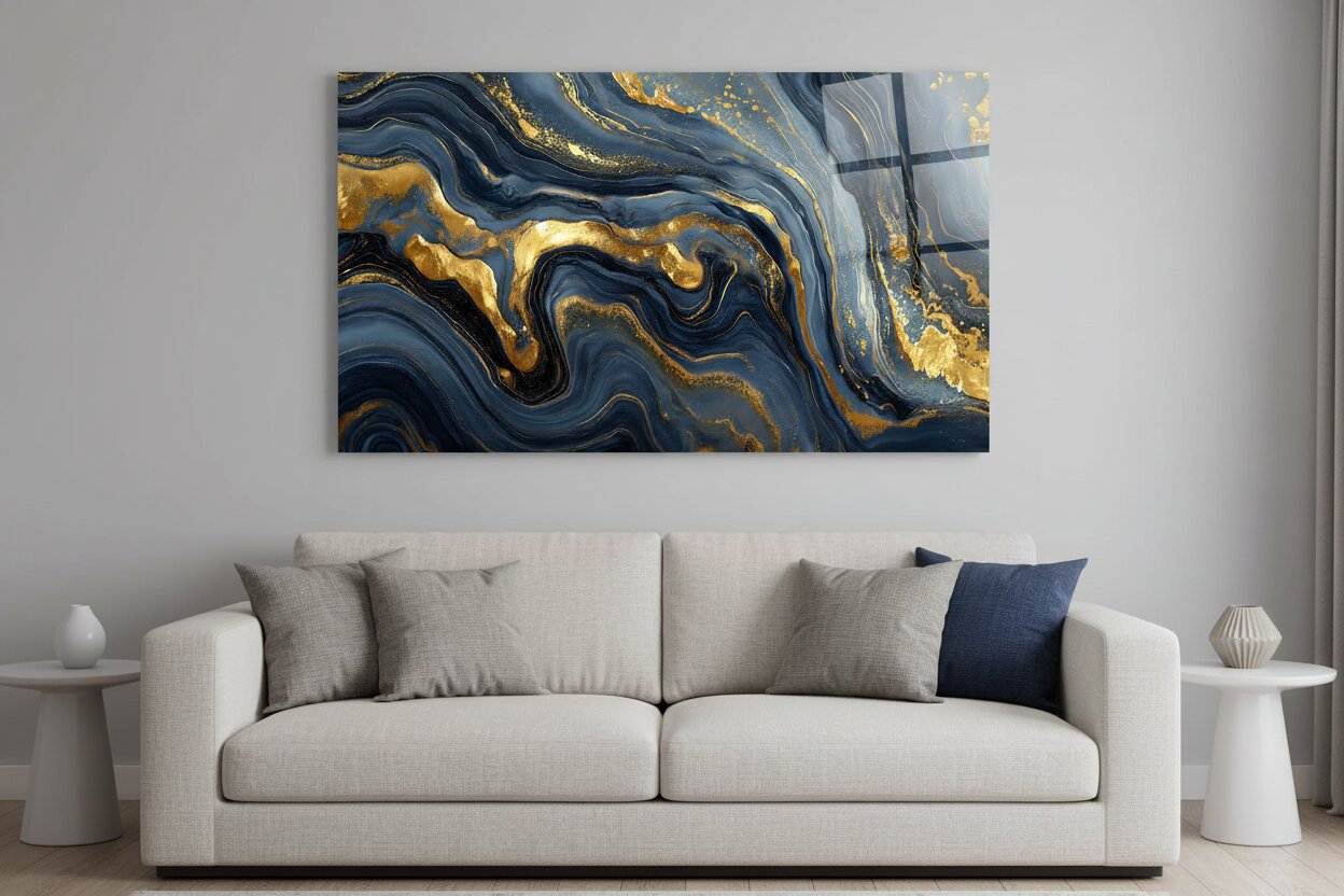Glasbild - Goldene Strömung