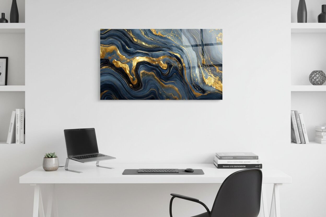Glasbild - Goldene Strömung